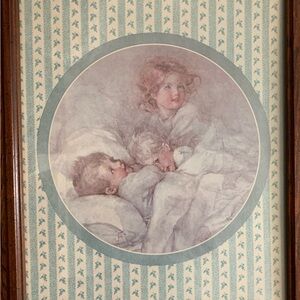 Vintage Style Wall Art with Children Illustration